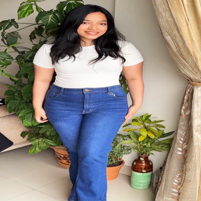 Ladies bootcut jeans Mid Blue color