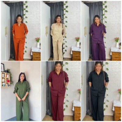 bottle green ladies cotton co-ord