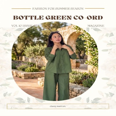 bottle green ladies cotton co-ord