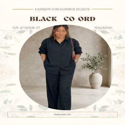 BLACK  ladies  ladies cotton co-ord