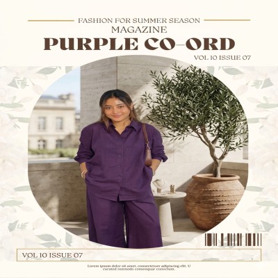 Purple  ladies cotton co-ord