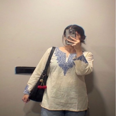 embrodiry kurti  off white