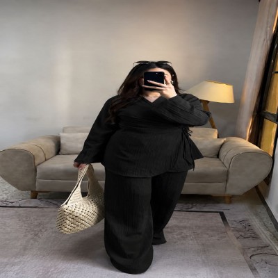 black  popcorn co-ord set