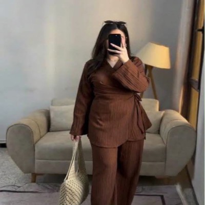 brown  popcorn co-ord set